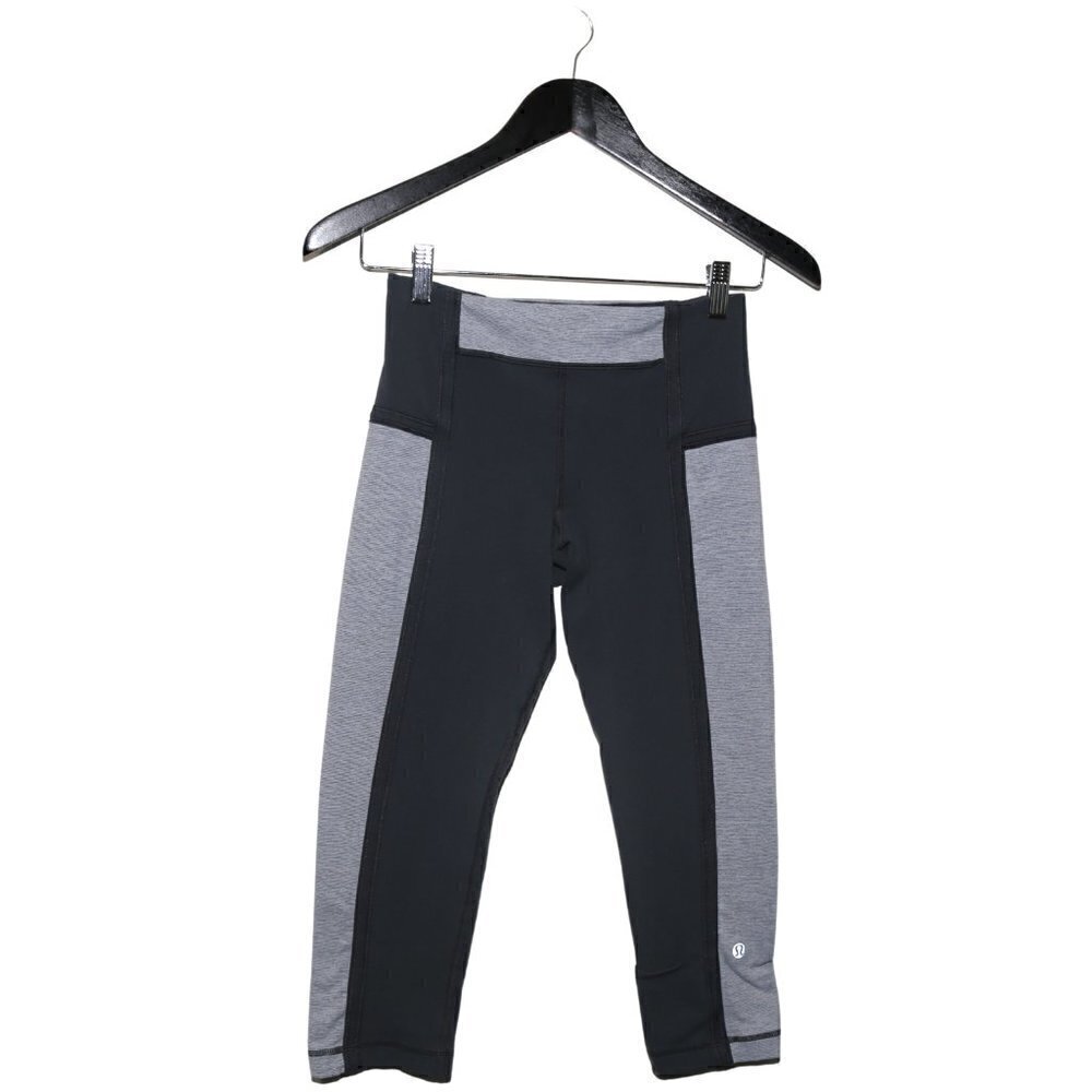 𝅺LULULEMON Leggings Wunder Under Curve Crop Contrast Grey Athletica